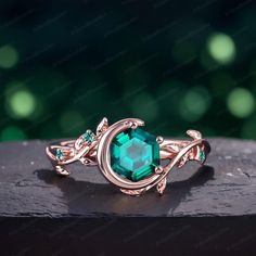 a green ring with leaves on it