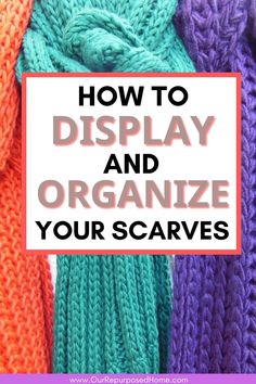 Having a large collection of scarves is great, but if you don't have a system of organization and display, you may end up with a heap of fabric on your floors and furniture! With a few simple steps, you can have a chic and organized scarf collection that will make it easy to show off your favorite pieces. Read on to learn the best ways to organize and display your scarves! Scarf And Hat Organization, Hanging Scarves On Wall Display, Infinity Scarf Display For Craft Show, Scarf Display Ideas Bedrooms, How To Display Wild Rags, Organize Scarfs Ideas, Decorate With Scarves, How To Display Scarves At A Craft Show, How To Display Scarves