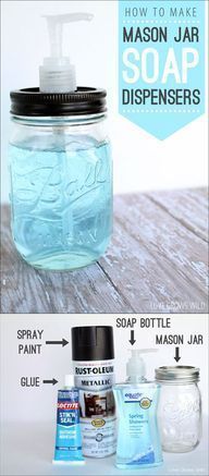 mason jar soap dispenser with text overlay how to make mason jar soap dispensers