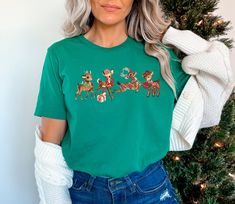 Christmas Reindeer Shirt, Vintage Deer Shirt, Christmas Animal Shirt, Retro Reindeer Shirt, Xmas Crewneck, Holiday Tshirts, Christmas Gift, Christmas Shirts, Animal Lover Shirt, Christmas Presents, Reindeer Christmas, Merry Christmas, Reindeer Shirt, Cute Christmas Shirt, Womens Clothing, Reindeer Sweatshirt 🦌This Christmas Reindeer Shirt is a perfect gift for everyone! Our shirts are made with the highest quality materials & are super soft, comfy & cozy! 🦌 🟢 HOW TO ORDER 🟢 1. Check and Review ALL Photos 📷 2. Select Your T-Shirt Style, Size and T-Shirt Color from drop down menus ✨ 3.Select Your Design Print Color from images and mention in personalization section (Optional)🎨 4. Add to cart & place order 🛒 We're constantly striving to provide excellent service. We'd love to get your Retro Reindeer, Deer Shirt, Reindeer Shirt, Cute Christmas Shirts, Vintage Deer, Snoopy Christmas, Animal Shirts, Christmas Animals, Christmas Reindeer