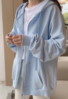 Oversized Coats, Looks Pinterest, Casual Day Outfits, Fall Hoodies, Korean Girl Fashion, Hooded Cardigan, Modest Fashion Outfits, Solid Clothes