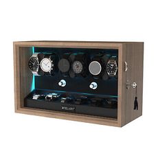 ad eBay - Automatic Rotation 6 Watch Winder With 6 Extra Storage Box Blue LED Light Gift - Buy Now, click the link (eBay) Automatic Watch Winder, Watch Stand, Shimmer Lights, Watch Storage, Blue Led Lights, Led Light Bar, Watch Winder, Led Light Bars, Glass Panel