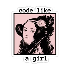 a girl with flowers on her head and the words code like a girl