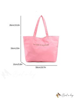 BirdinBag - Stylish Solid Color Tote Bag for Fashionable Women with Letter Print Inch Bag, Nylon Tote Bag, Nylon Tote Bags, Details Pictures, Types Of Lettering, Nylon Tote, Word Wrap, White Space, Shoulder Tote Bag