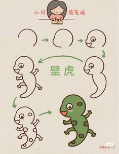 an image of different types of geckos with chinese characters in the back ground