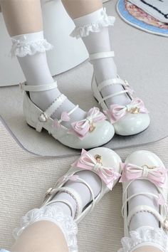 ❤Biscuit Lolita Heel Round Toe Shoes❤︎ Dolette Shoes, Shoe Cookies, Round Toe Shoes, Toe Shoes, Biscuits, Women Shoes, Heels, Pink, Black