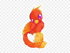 an orange bird with purple eyes sitting on top of it's tail, transparent background