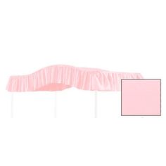 a pink table cover with a white background