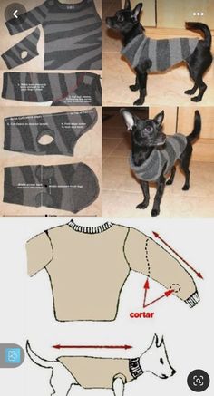 the instructions for how to make a dog sweater