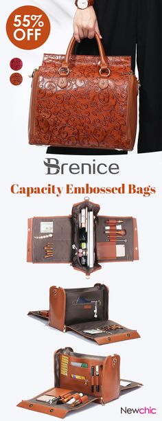 【US$62.74】Brenice Embossed Flower Handbags Vintage Capacity Bohemian Shoulder Bags #leatherbags #BigCapacityBag #ToolBag #BeautyBag #VintageBag Multifunctional Leather Bags For On-the-go, Brown Multifunctional Shoulder Bag, Leather-handled Satchel Box Bag For Shopping, Functional Leather Shoulder Bag With Anti-theft Pocket, Functional Brown Shoulder Bag With Anti-theft Pocket, Flower Handbag, Embossed Bag, Popular Bags, Vintage Handbags