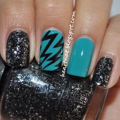 Black And Turquoise Nails, Turquoise Nail Art, Turquoise Nails, Dip Nail, Oh My Goddess, Accent Nails