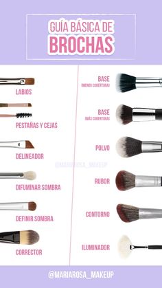 Basic Makeup Brushes, Make Up Brushes Guide, Basic Makeup Looks, Brushes For Makeup, Makeup Basics, Makeup Brushes Guide, Learn Makeup, Brushes Makeup