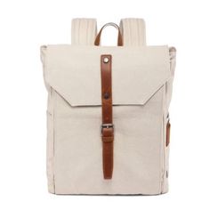 The Sunny Trail Canvas Backpack merges style with practicality, ideal for any journey. Handcrafted from 100% cotton canvas with genuine leather accents, it offers durability and sophistication. Eco-friendly features include recycled nickel-free hardware and vegetable-based dyes. The design combines functionality with aesthetic appeal, making it versatile for any outfit. | TSD Brand Sunny Trail Backpack, Ivory Trail Backpack, Leather Accents, Canvas Backpack, Sunnies, Cotton Canvas, Genuine Leather, Eco Friendly, Backpacks, Canvas