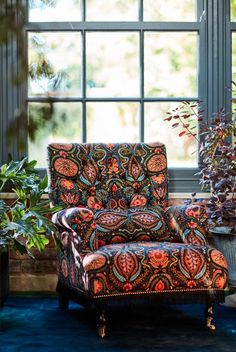 HUDSON CHAIR - SOUL SACRIFICE Fabric Soul Sacrifice, Orange Palette, Living Room Sofa Design, Wingback Chair, Sofa Design, Living Room Sofa