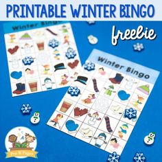 printable winter bingo game for kids to play