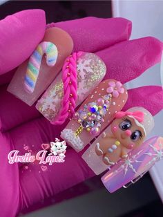 Nail Sets, Uñas Acrilicas, Emoji Wallpaper, Acrylic Nail Art, Birthday Nails, Xmas Nails, Long Acrylic Nails, Nails Designs, Christmas Nails