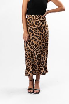 Midi Skirt Satin, Leopard Midi Skirt, Skirt Satin, Into The Night