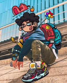 a man sitting on the ground next to a skateboard