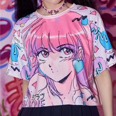 Never Worn. New Without Tag Anime Graphic T. 100% Polyester. More Anime Outfits. Bundle And Save Anime Crop Top, Guess Shirt, Pink Cap, Girls Crop Tops, Movie Tees, Anime T Shirt, Shirt Girl, Pregnancy Tshirts, Vintage Harley