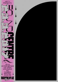 the poster for an upcoming show is shown in black and pink, with white lettering