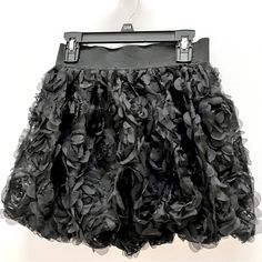 Never Used!!! One Of A Kind! Machine Wash Cold 100% Polyester Size 10-12 Skirt With Flowers, Puffy Skirt, Childrens Place, Kids Bottoms, Size 10, Skirt, 10 Things, Flowers, Black