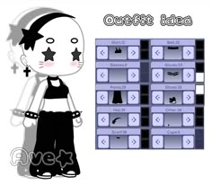 a cartoon character is standing next to a computer screen with buttons and numbers on it