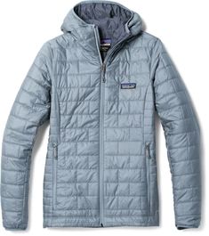 Patagonia Nano Puff Insulated Hoodie - Women's | REI Co-op Hiking Gear For Women, Sporty Classic Style, Grey Clothes, Patagonia Nano Puff Jacket, Motorhome Living, Insulated Jacket Women, Patagonia Down Sweater, Patagonia Nano Puff, Aesthetic Hiking