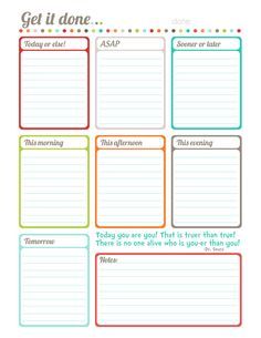 the printable weekly planner is shown with colorful lines and dots on it, as well as