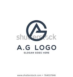 the letter ag logo is made up of two overlapping shapes and has an arrow in the middle