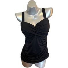 Anne Cole Womens Tankini Swimsuit Top Plus Size 16w Molded Cups Black Solid New Underwire Free. New With Tags. Elegant Sleeveless Tankini With Built-in Bra, Elegant Sleeveless Tankini, Elegant Tankini With Built-in Bra, Black Tankini With Lined Body, Fitted Black Ruched Tankini, Black Ruched Fitted Tankini, Black Lined Tankini, Black Lined Body Tankini, Elegant Sleeveless Tankini With Lined Body