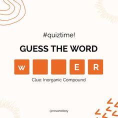 an orange square with the words guess the word