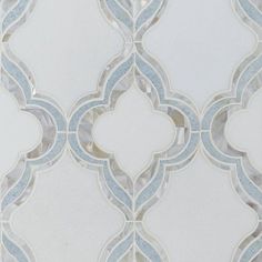 Cassia II Mother of Pearl Blue Celeste Marble Waterjet Mosaic Mediterranean Artwork, Marble Waterjet, Waterjet Mosaic Tile, Backsplash Designs, Blue Tile, Elements Of Design, Marble Mosaic, Tile Installation