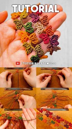 the instructions for how to make crochet bracelets with yarn and beads are shown in