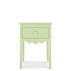 a small green table with a drawer on the bottom and one drawer at the top