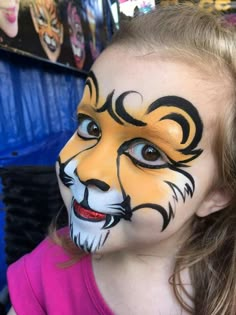 Lion Face Paint, Carnaval Make-up, Animal Face Paintings, Girl Face Painting, Face Painting Tutorials, Festival Face, Face Paints, Face Painting Easy, Kids Face Paint