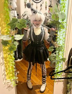 CuteStudios clown cosplay #clowncore #clown #clowncosplay #cosplay #kidcore #clownic #oc #halloween #halloweencostumeideas #costume #spooky #spookymonth #blackandwhite #jester Clown Core Fashion, Clown Costume Diy, Circus Outfits, Clown Costume