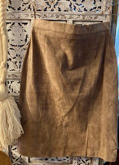 "great bagatelle suede skirt nice vintage condition!  lined  tag says 12 but please check measurements approx measurements: waist 14 1/2\" hip 19 1/2\" length 24 1/4\" NO REFUNDS OR EXCHANGES please contact us if there are any concerns with your purchase..if for any reason a refund is agreed upon, return shipping cost is buyers responsibility..no exceptions." Womens Skirts, Suede Skirt, Tampa Fl, Camel Color, Leather Blazer, Classic Leather, Camel, No Response, Womens Skirt