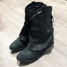 Gently Used Without Box. Style 2025, Slouchy Boots, Glad Rags, Studded Boots, Free People Shoes, Free People Black, Distressed Leather, Bootie Boots, Ankle Boots