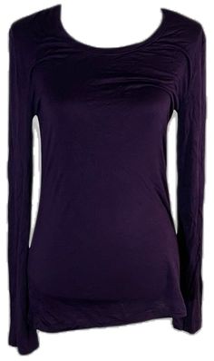 Fitted Long Sleeve Blouse For Layering, Purple Tops For Fall Layering, Purple Crew Neck Top For Layering, Purple Fitted Top For Fall, Fitted Fall Purple Tops, Fitted Purple Tops For Fall, Fitted Purple Long Sleeve Tops, Fitted Long Sleeve Purple Top, Purple Crew Neck Blouse For Fall