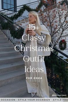 2024 Christmas Fashion Trends, Woman Holiday Outfit, Christmas Card Outfits For Women, Monochromatic Holiday Outfit, Christmas Activity Outfit, Best Christmas Outfits, Christmas Dressy Outfit, Boujee Christmas Outfits, Warm Christmas Outfits Women