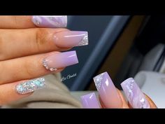 2024 Purple, Lilac Birthday, Nails Lilac, Ombré Acrylic, Lavender Birthday, Nail Purple, Acrylic Ombre, Lavender Ombre