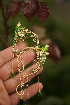 Forest Elven Ears a Pair. Earcuffs, Elf Ears, Cosplay Fantasy Decoration for Ears. - Etsy Fairy Ears Diy, Fairy Core Accessories, Diy Elf Ears, Elf Ears Cosplay, Elven Ears, Fantasy Jewelry Magic, Fantasy Accessories, Ears Cosplay, Elf Jewelry