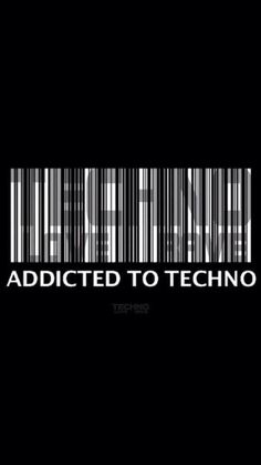 a barcode with the words, added to techno on it's side