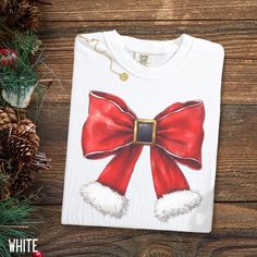 Womens Christmas Gift, Holiday Crewneck, Coquette Christmas, Winter T Shirts, Womens Christmas, Comfort Colors Shirt, Xmas Party, Christmas Gifts For Women, Festive Holiday