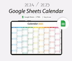 a calendar with the google sheets calendar on it