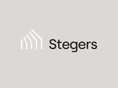 the logo for steppers is shown in black and white on a light gray background