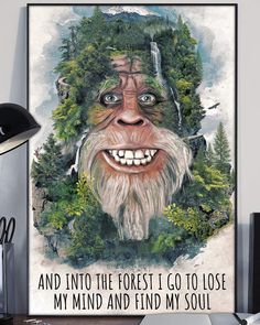 an image of a troll with trees on his head and the words and into the forest i