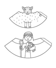 the shepherd and his sheep coloring page