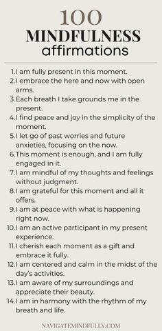 mindfulness affirmations Yard Garden Ideas, Simple Phrases, Enjoy The Present, The Power Of Now, Daily Mindfulness, Peace And Balance, Find Inner Peace, Power Of Now