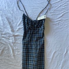 Women’s Mini Blue And Black Plaid Dress, Crossover Straps Never Worn Perfect Condition New With Tags Blue Plaid Dress Outfit, Plaid Dress Outfit, Black Plaid Dress, Jazz Dress, Plaid Mini Dress, Blue Plaid Dress, Mini Blue, All That Jazz, Plaid Dress